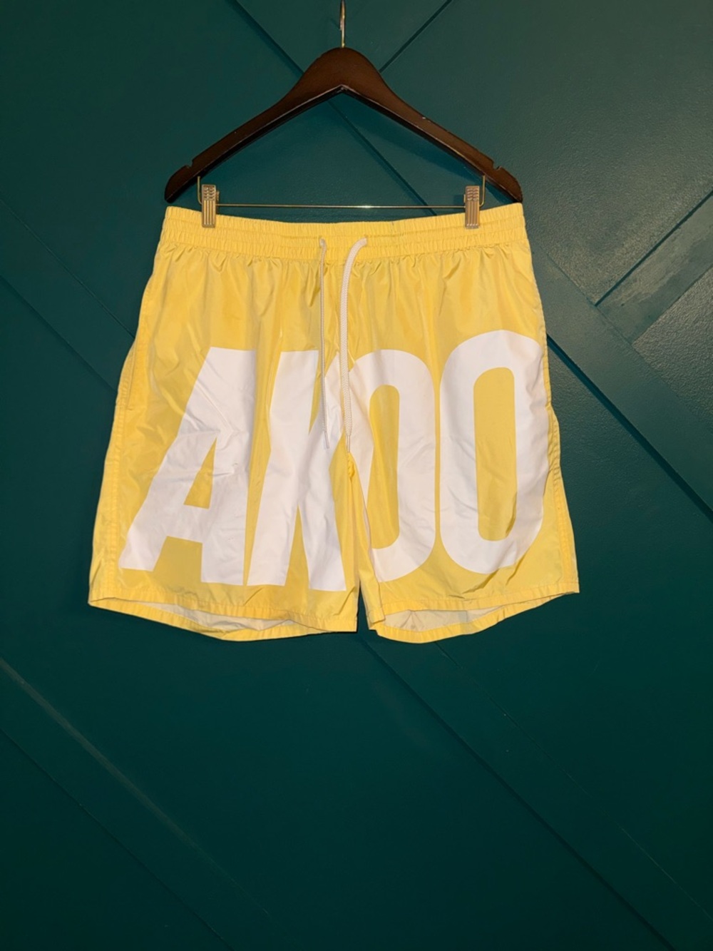 Akoo Yellow and Black Elastic Waist Swim Shorts